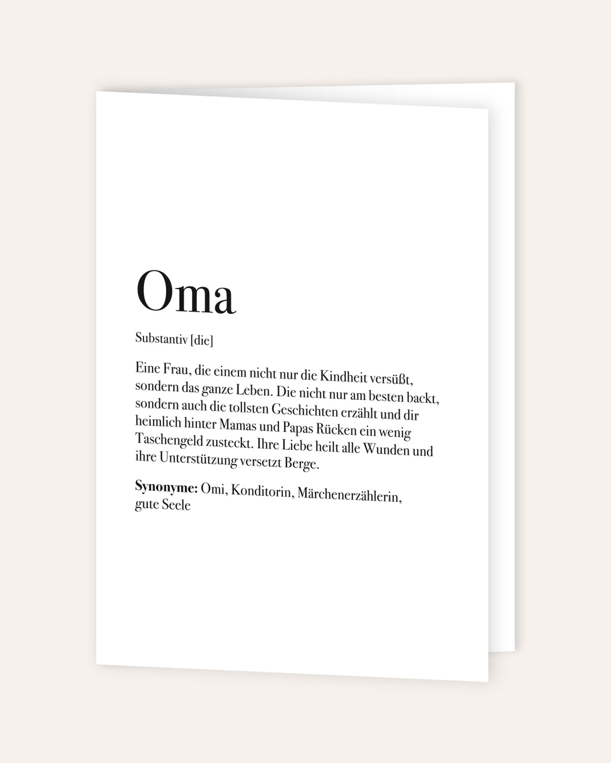 Definition Oma - Grußkarte Grußkarte Lieblingsmensch®