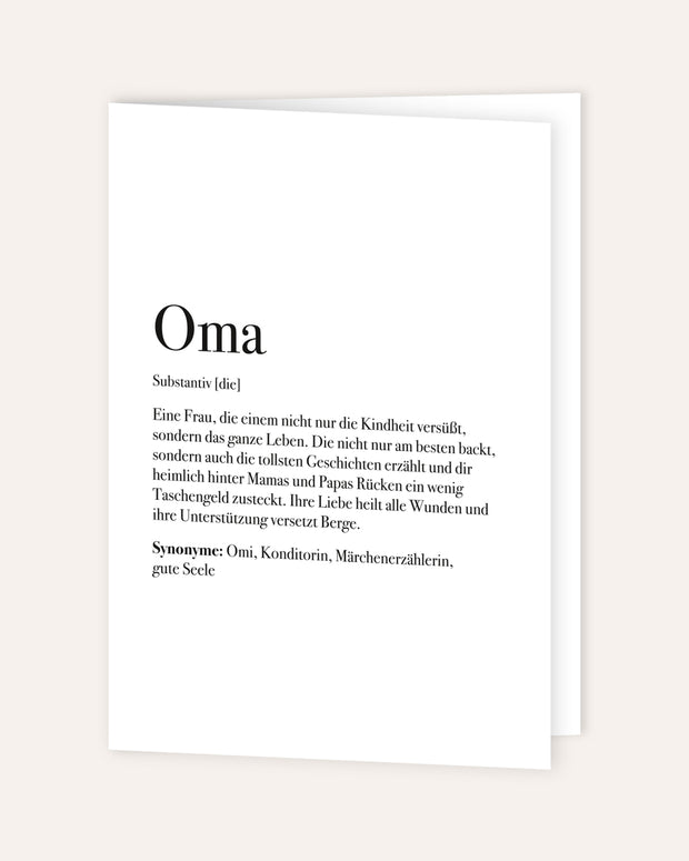 Definition Oma - Grußkarte