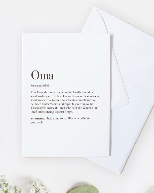 Definition Oma - Grußkarte