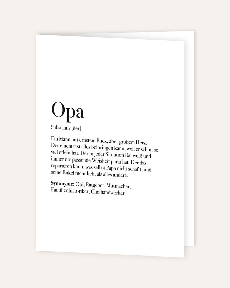 Definition Opa - Grußkarte
