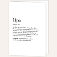 Definition Opa - Grußkarte