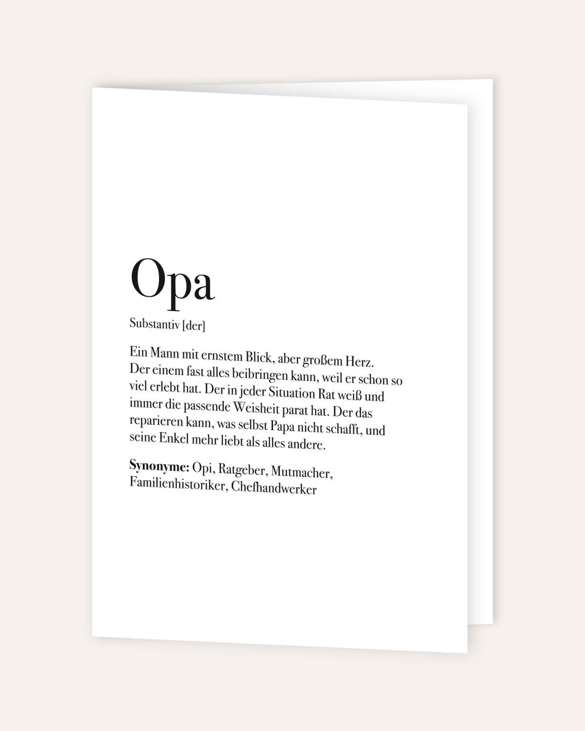 Definition Opa - Grußkarte Grußkarte Lieblingsmensch®