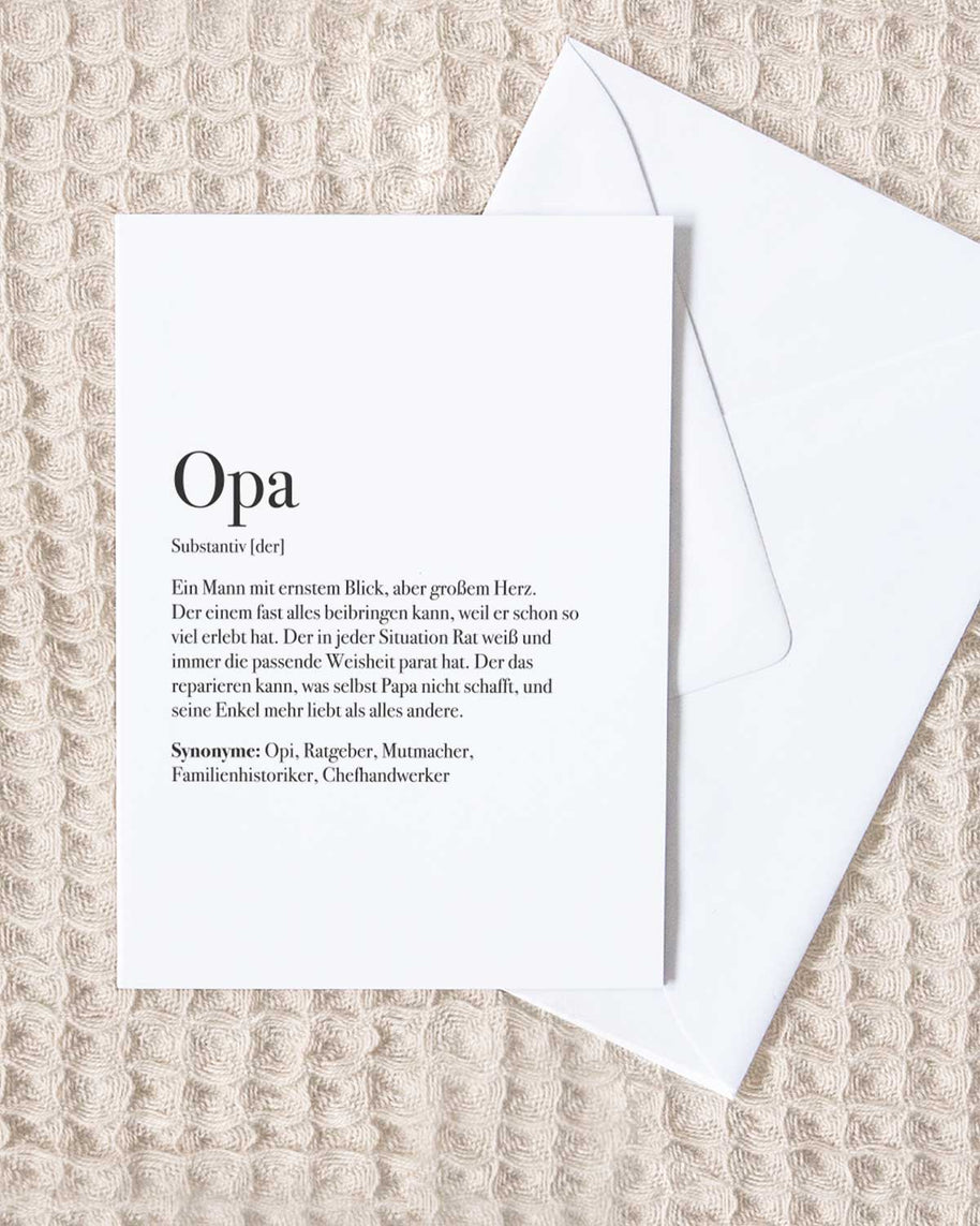 Definition Opa - Grußkarte