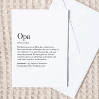Definition Opa - Grußkarte
