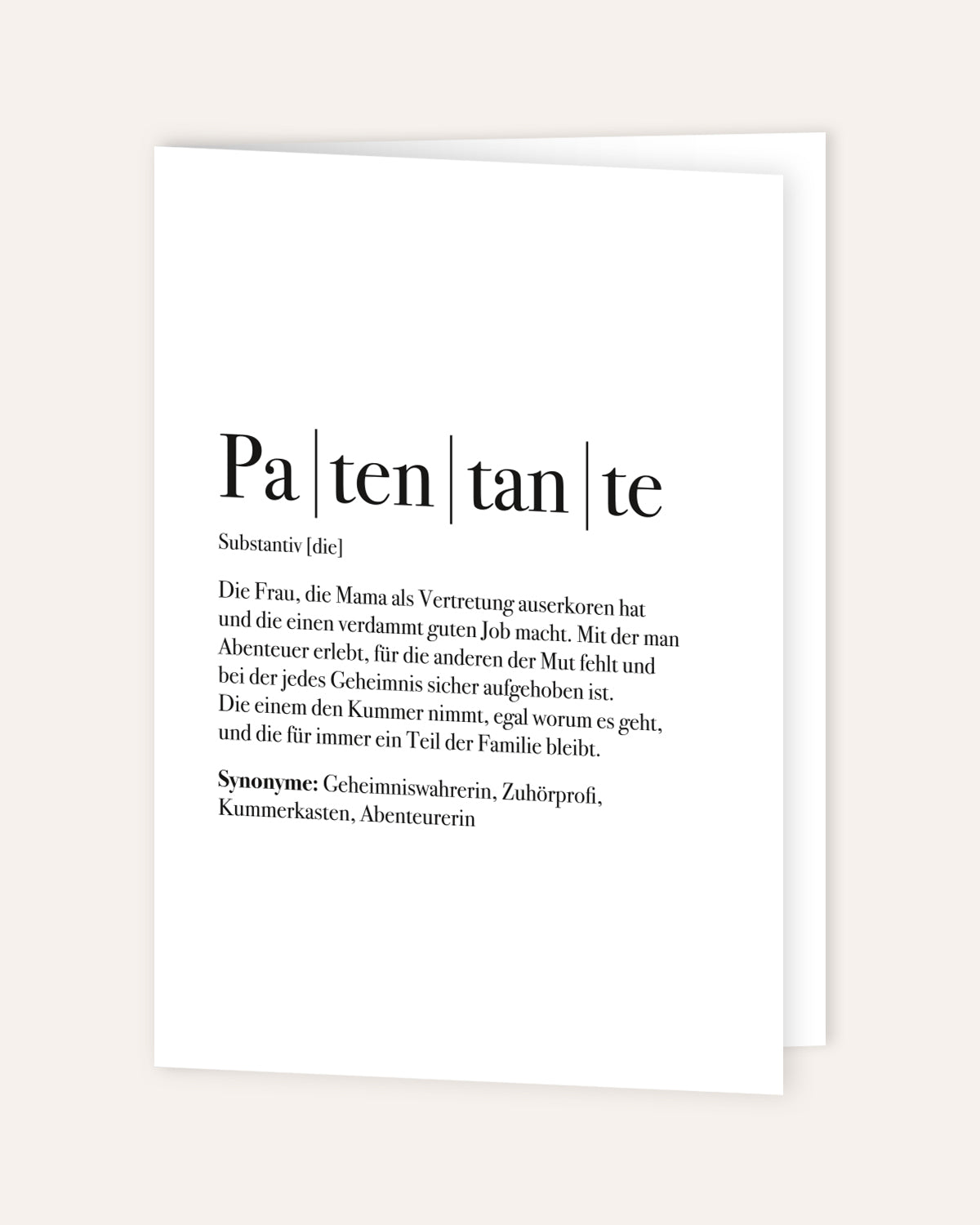 Definition Patentante - Grußkarte Grußkarte Lieblingsmensch®