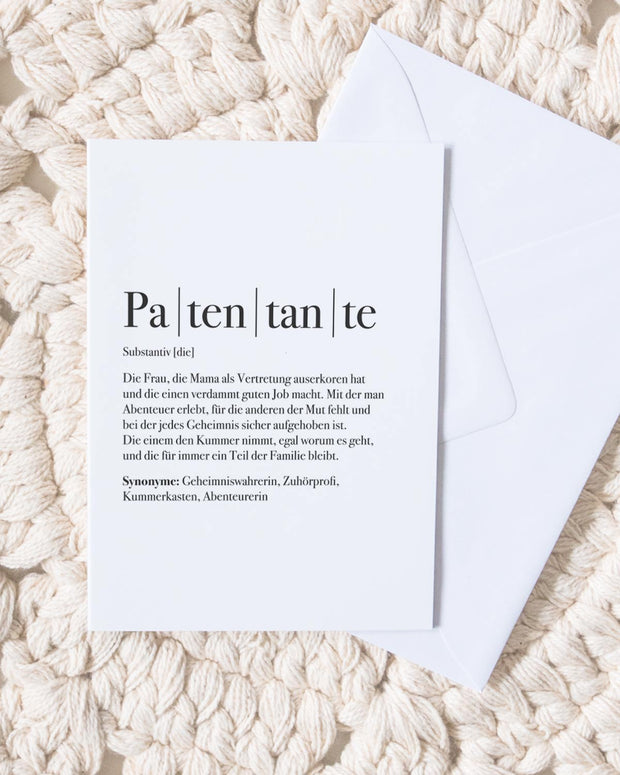 Definition Patentante - Grußkarte Grußkarte Lieblingsmensch®