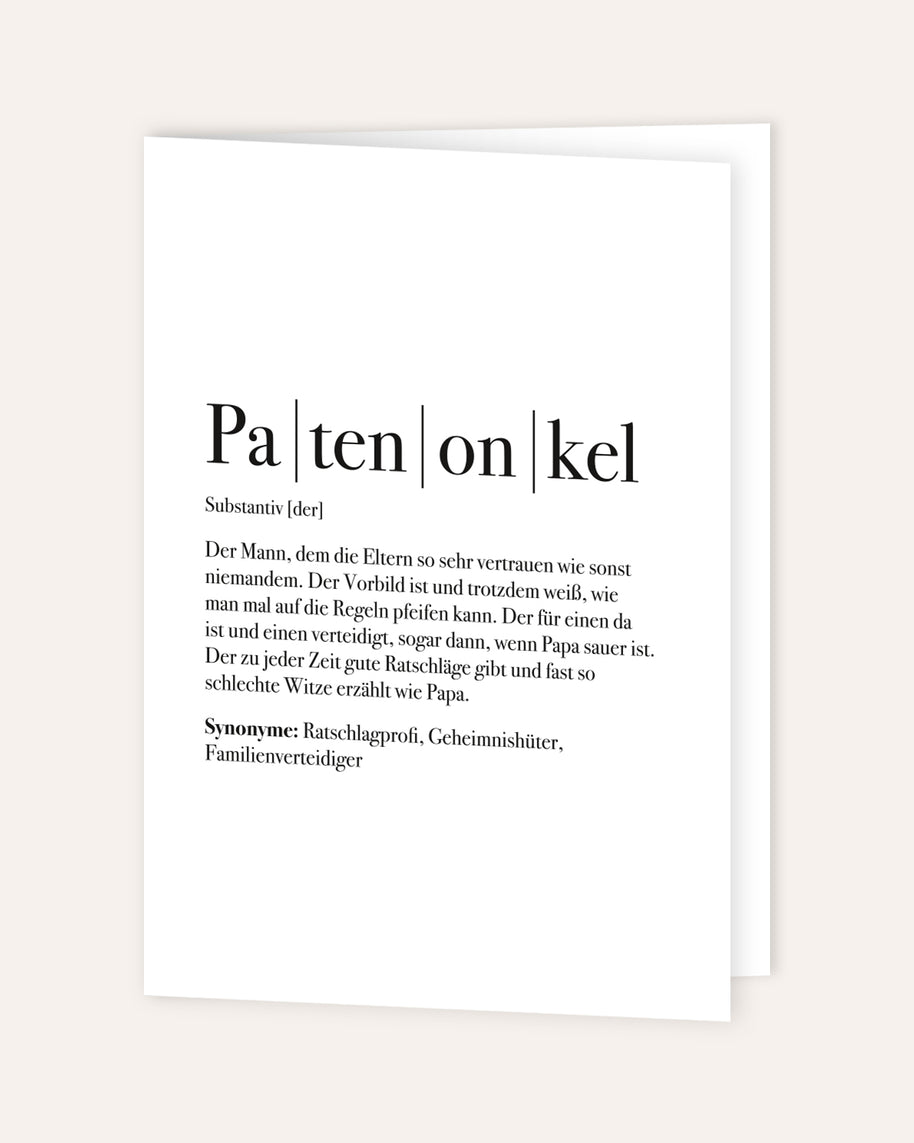 Definition Patenonkel - Grußkarte