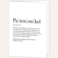 Definition Patenonkel - Grußkarte