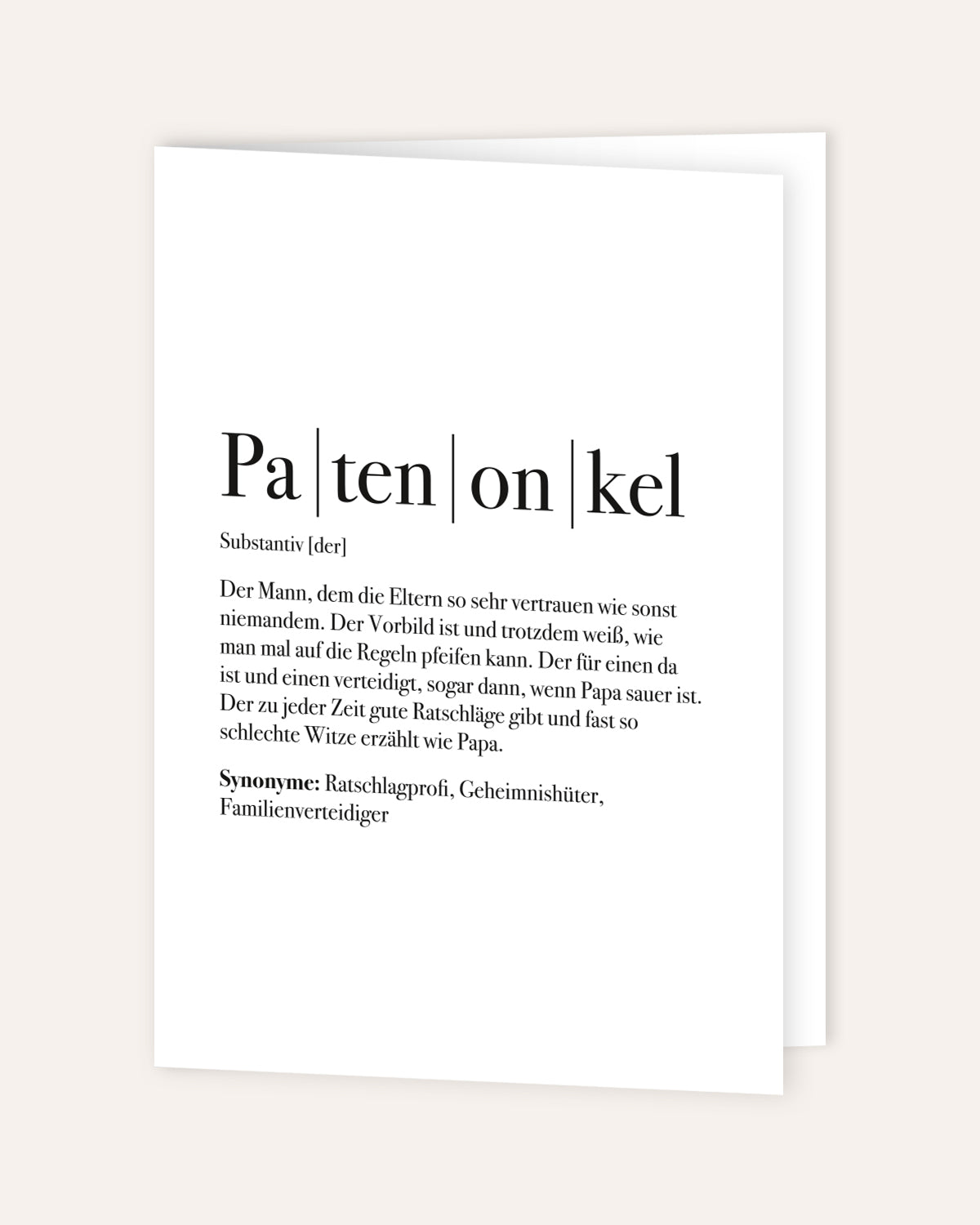 Definition Patenonkel - Grußkarte Grußkarte Lieblingsmensch®