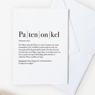 Definition Patenonkel - Grußkarte