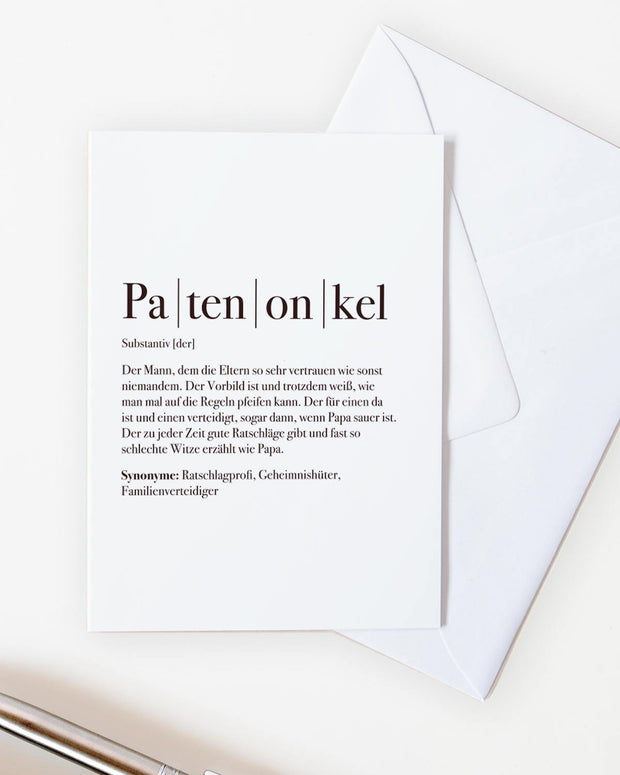 Definition Patenonkel - Grußkarte Grußkarte Lieblingsmensch®