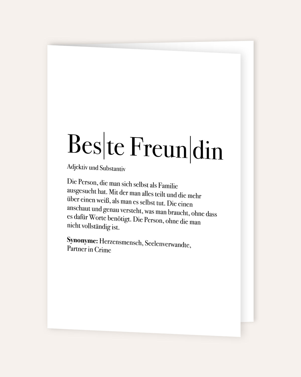 Definition Beste Freundin - Grußkarte Grußkarte Lieblingsmensch®