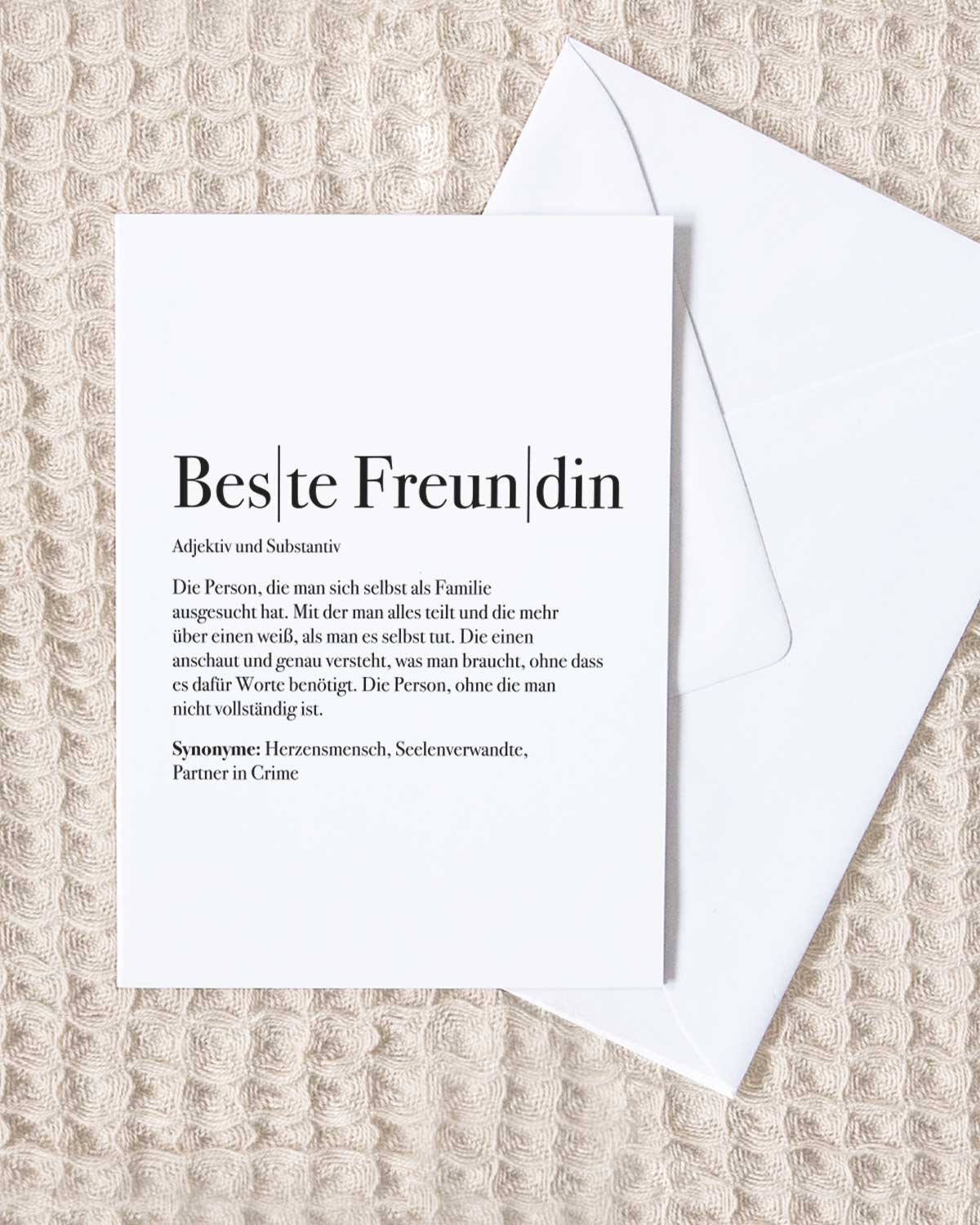 Definition Beste Freundin - Grußkarte Grußkarte Lieblingsmensch®