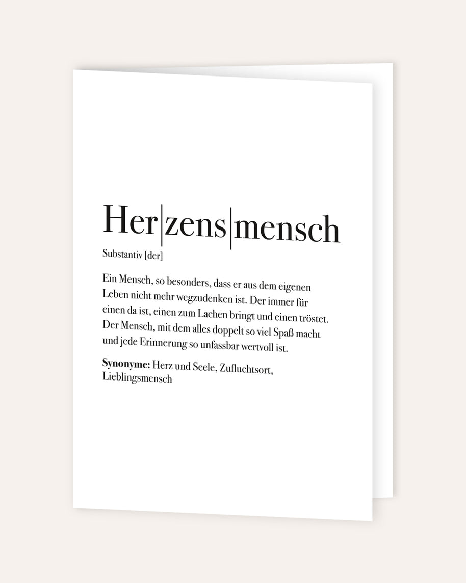 Definition Herzensmensch - Grußkarte