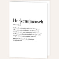 Definition Herzensmensch - Grußkarte