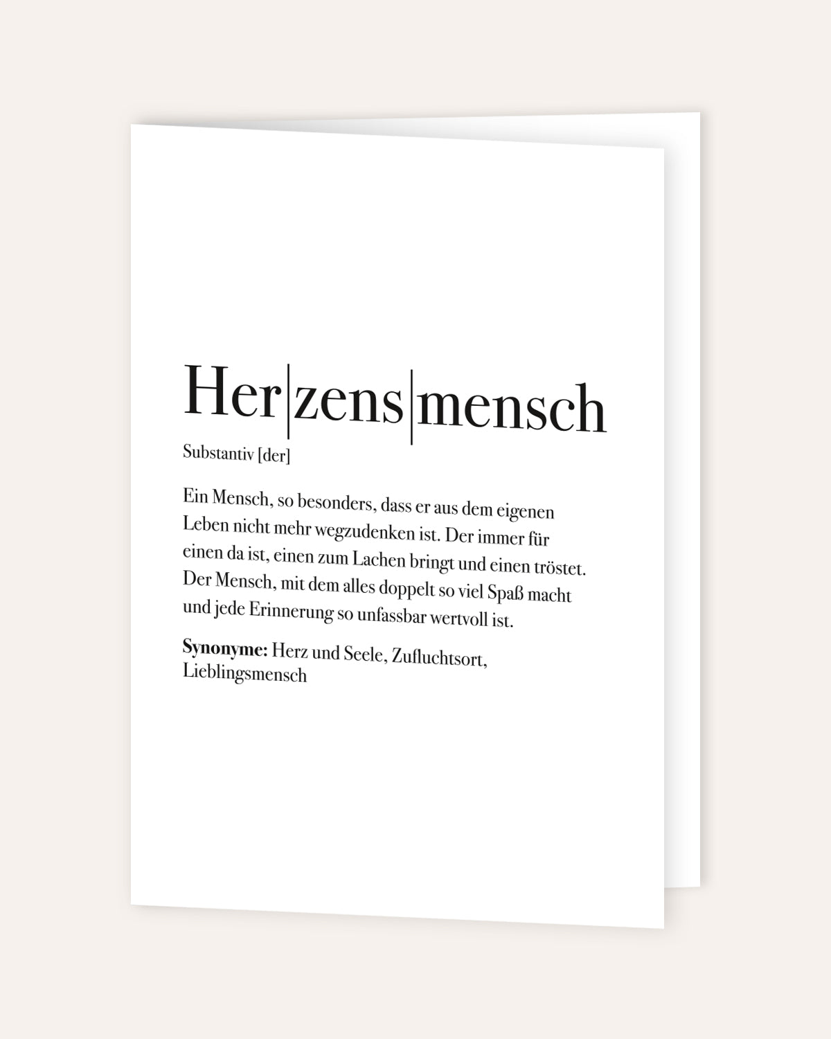 Definition Herzensmensch - Grußkarte Grußkarte Lieblingsmensch®