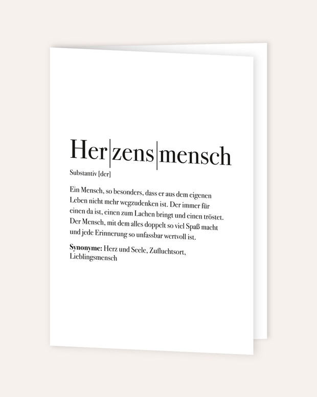 Definition Herzensmensch - Grußkarte