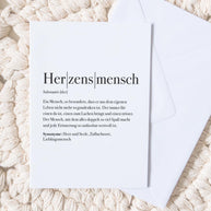 Definition Herzensmensch - Grußkarte