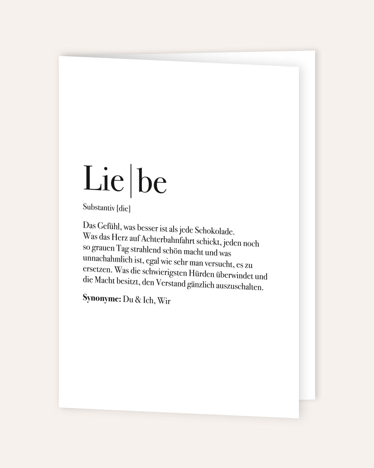 Definition Liebe - Grußkarte Grußkarte Lieblingsmensch®