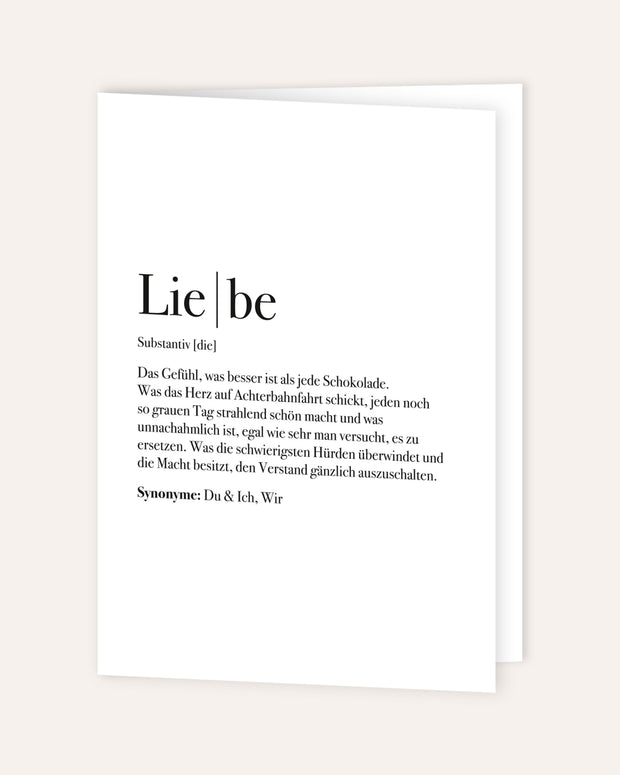 Definition Liebe - Grußkarte