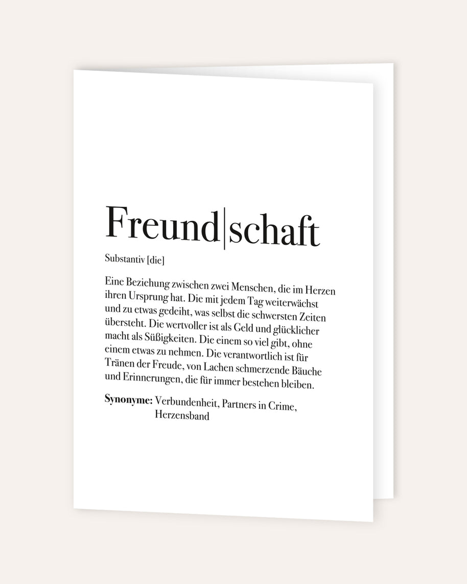 Definition Freundschaft - Grußkarte Grußkarte Lieblingsmensch®