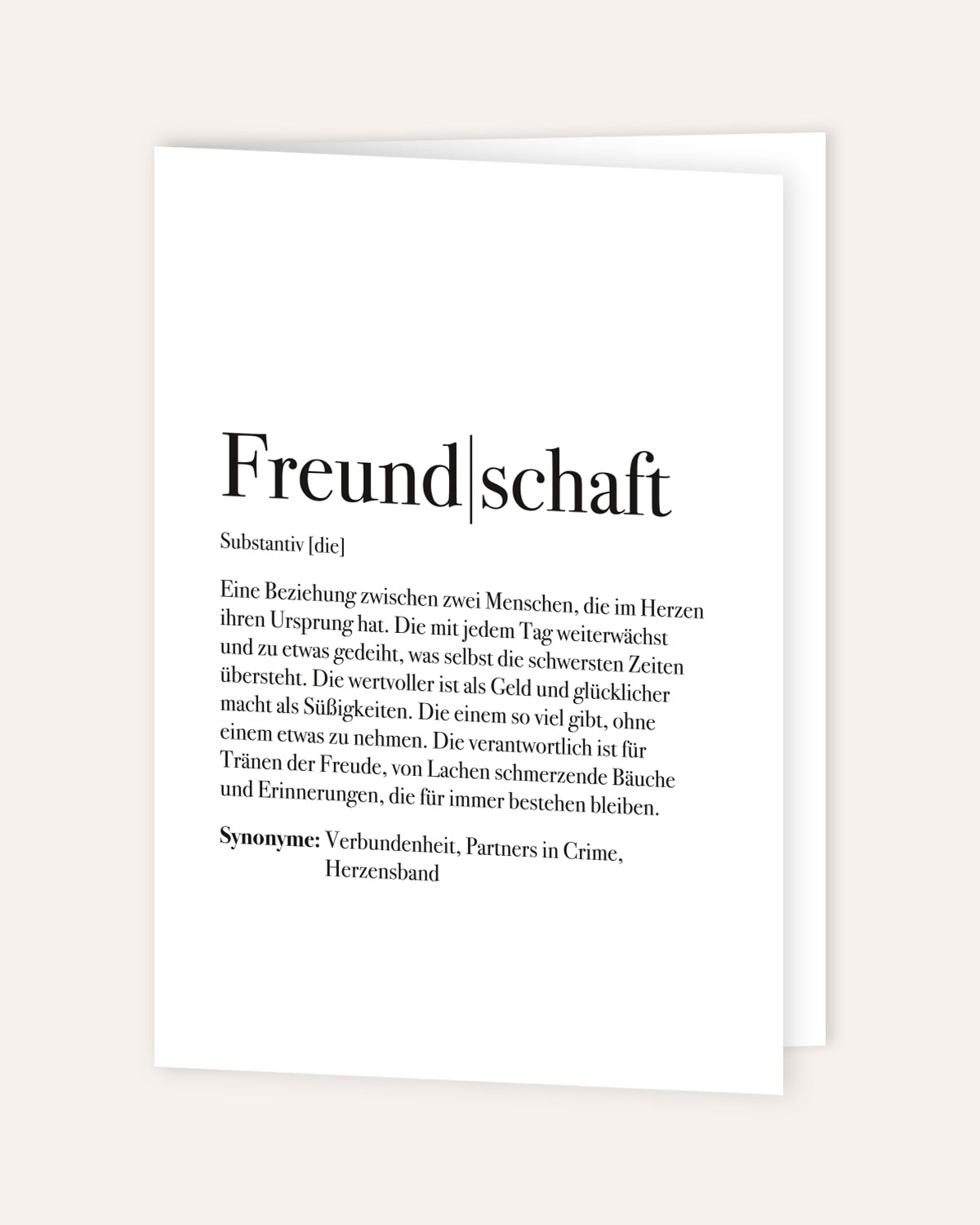 Definition Freundschaft - Grußkarte Grußkarte Lieblingsmensch®