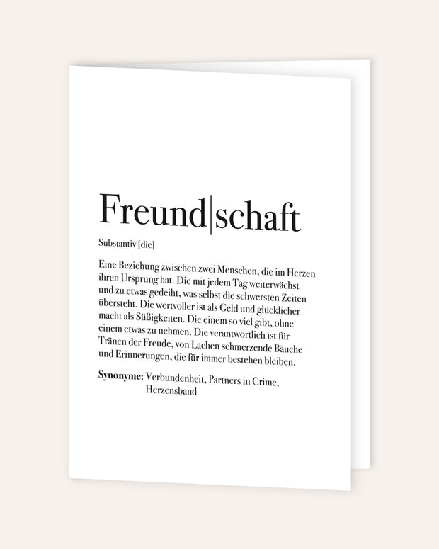 Definition Freundschaft - Grußkarte Grußkarte Lieblingsmensch®