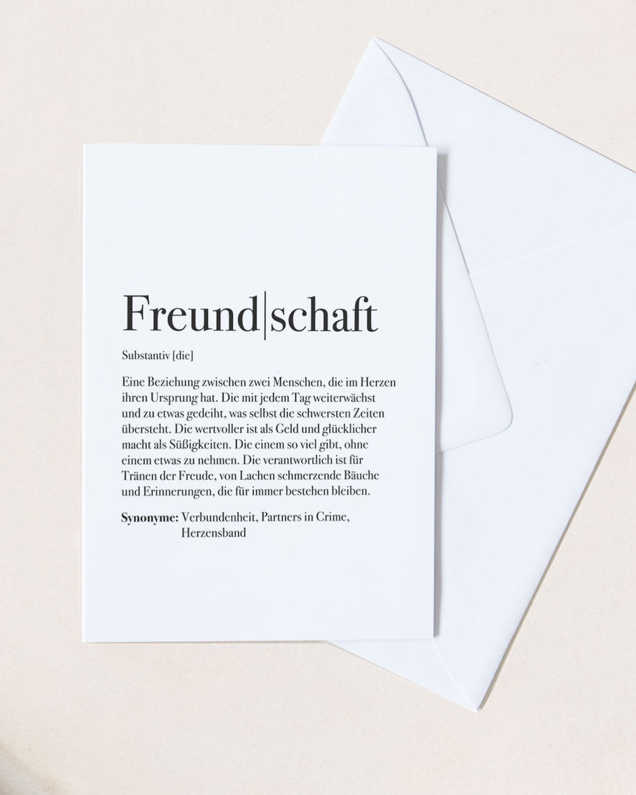 Definition Freundschaft - Grußkarte Grußkarte Lieblingsmensch®
