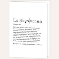 Definition Lieblingsmensch - Grußkarte