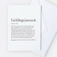 Definition Lieblingsmensch - Grußkarte