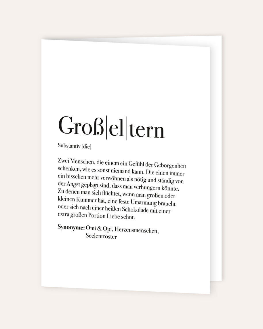 Definition Großeltern - Grußkarte