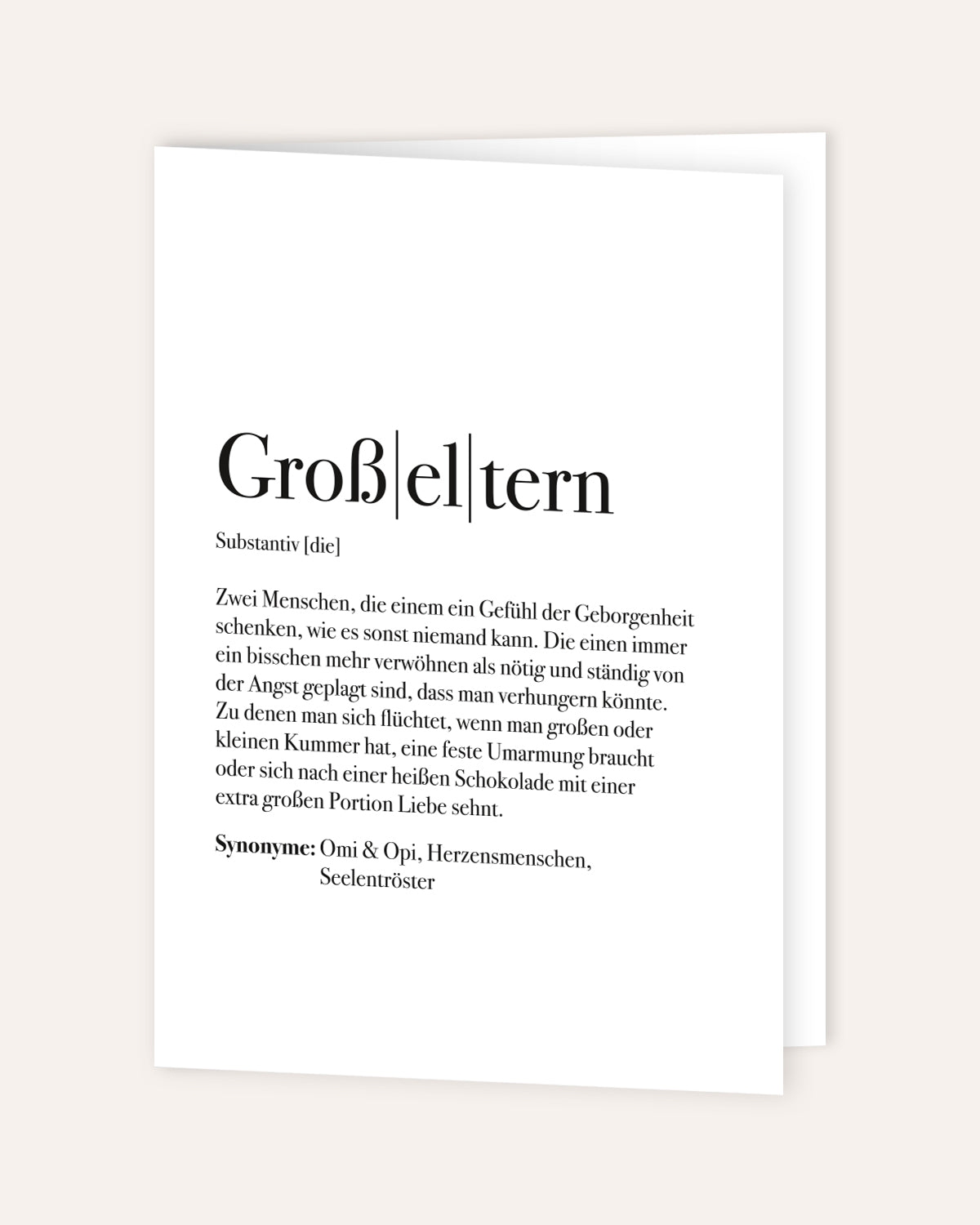 Definition Großeltern - Grußkarte Grußkarte Lieblingsmensch®