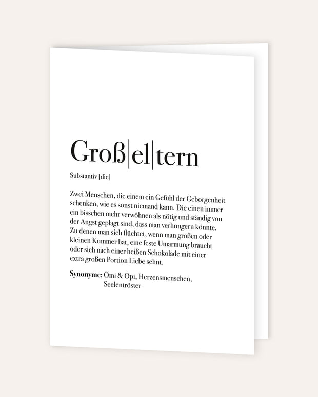 Definition Großeltern - Grußkarte