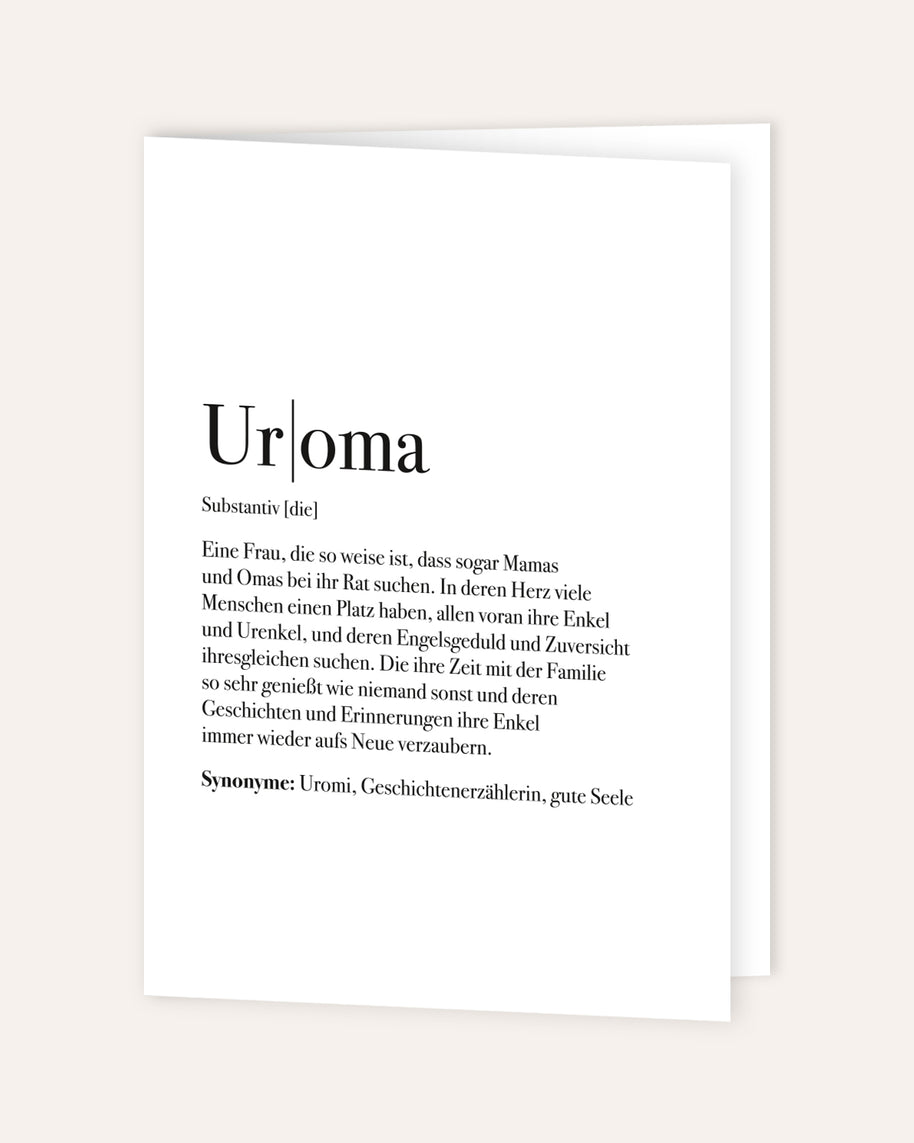 Definition Uroma - Grußkarte