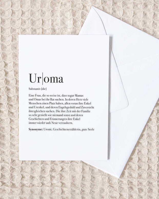 Definition Uroma - Grußkarte Grußkarte Lieblingsmensch®