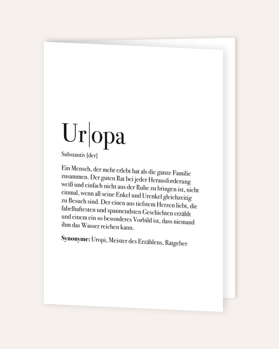 Definition Uropa - Grußkarte