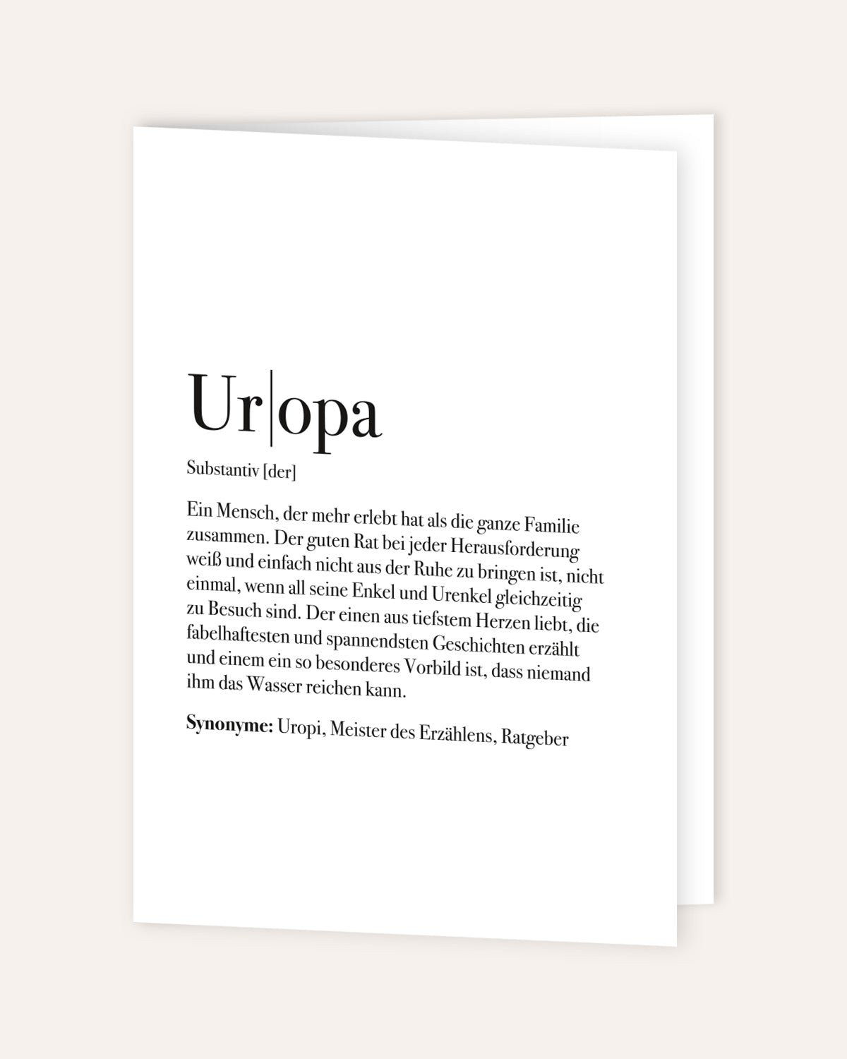 Definition Uropa - Grußkarte Grußkarte Lieblingsmensch®