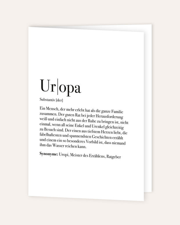 Definition Uropa - Grußkarte