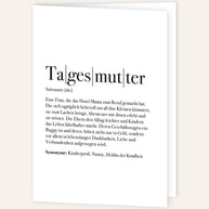 Definition Tagesmutter - Grußkarte