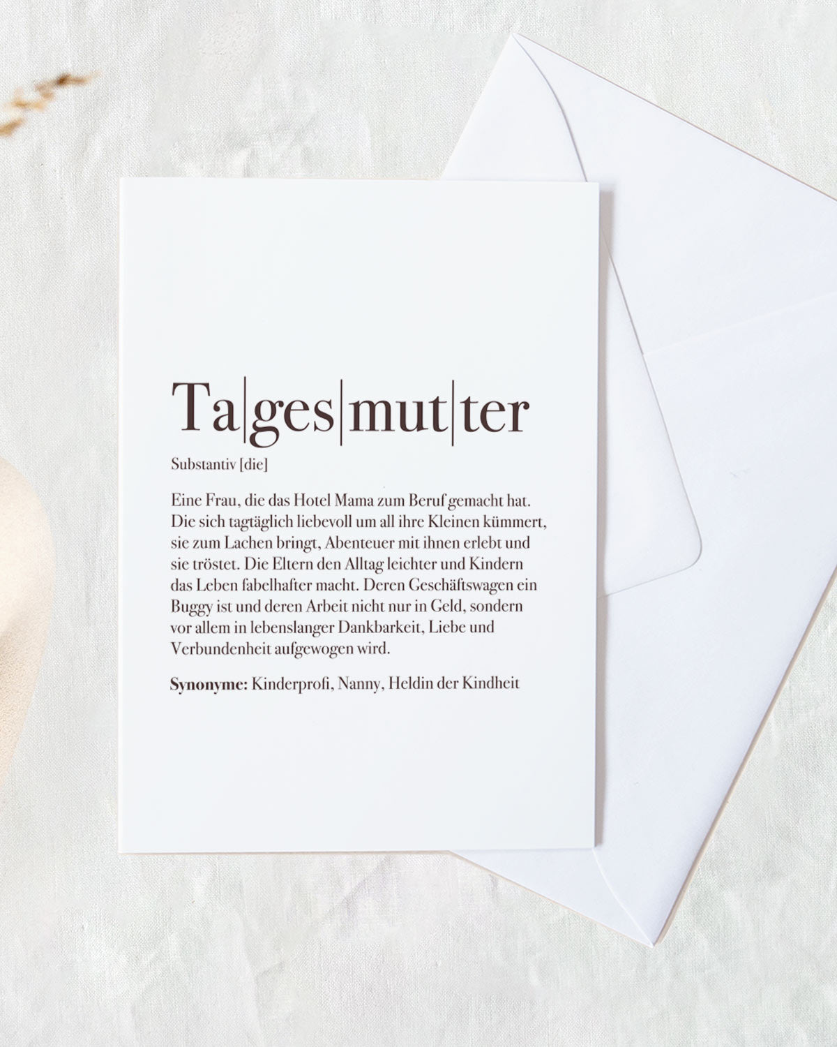 Definition Tagesmutter - Grußkarte Grußkarte Lieblingsmensch®