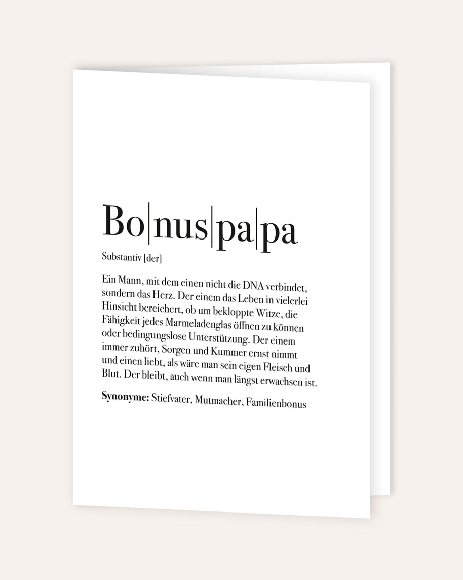 Definition Bonuspapa - Grußkarte