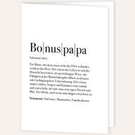 Definition Bonuspapa - Grußkarte