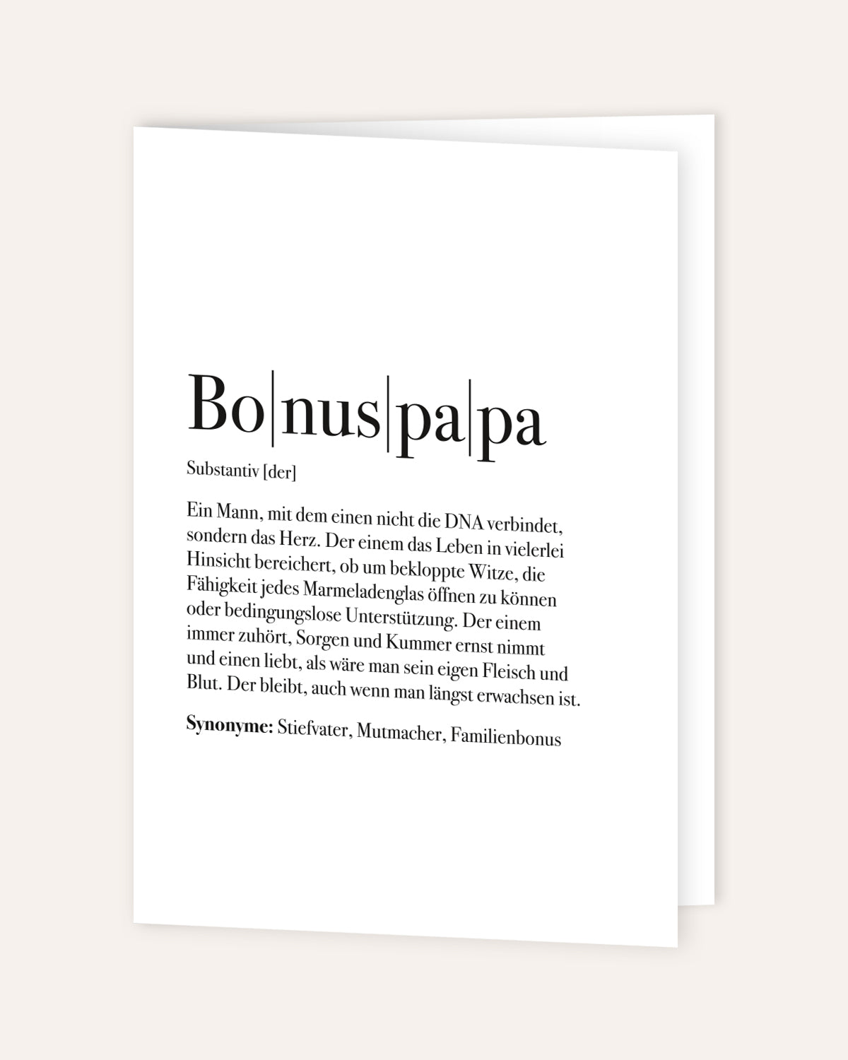 Definition Bonuspapa - Grußkarte Grußkarte Lieblingsmensch®