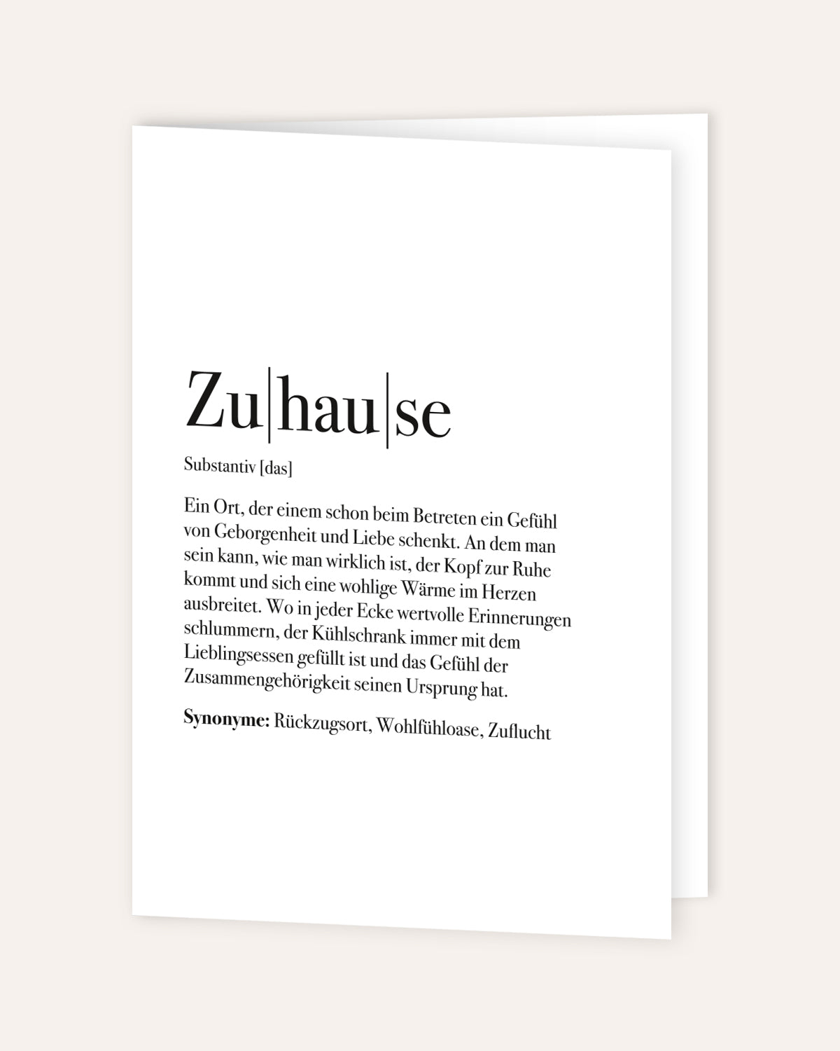 Definition Zuhause - Grußkarte Grußkarte Lieblingsmensch®