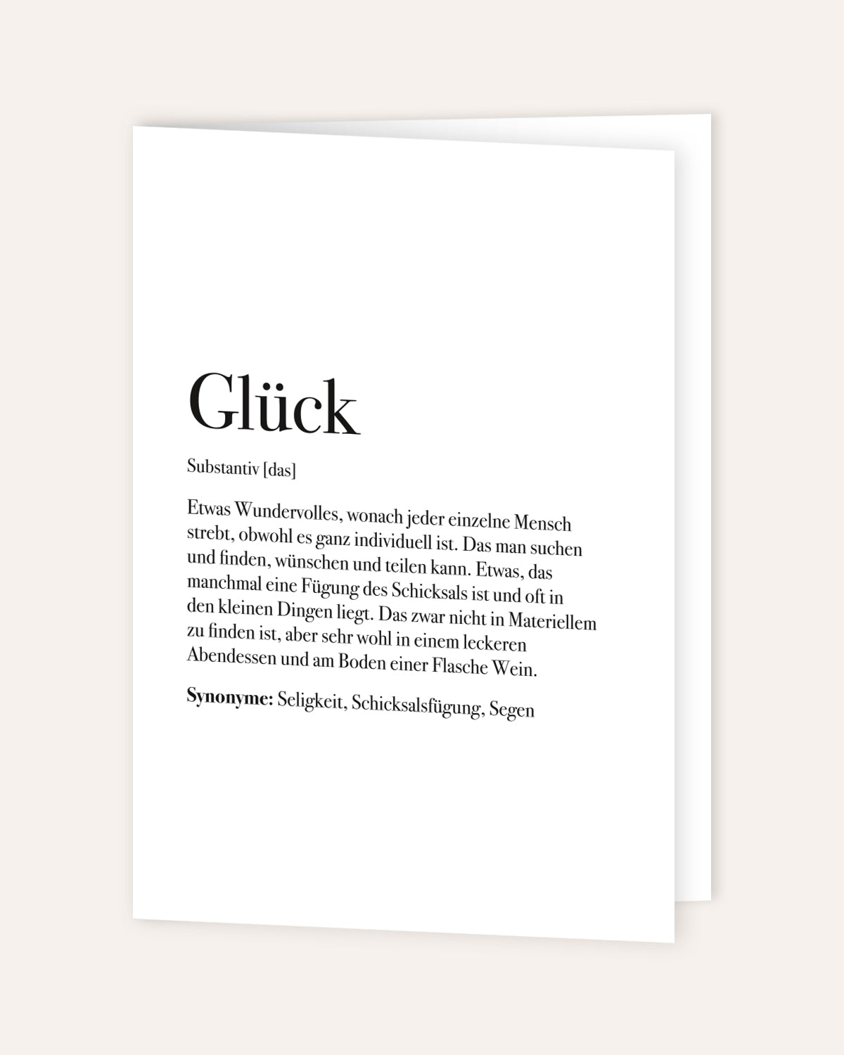 Definition Glück - Grußkarte Grußkarte Lieblingsmensch®