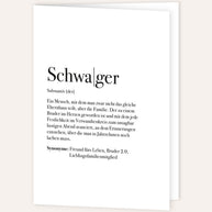 Definition Schwager - Grußkarte