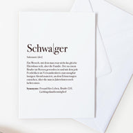 Definition Schwager - Grußkarte