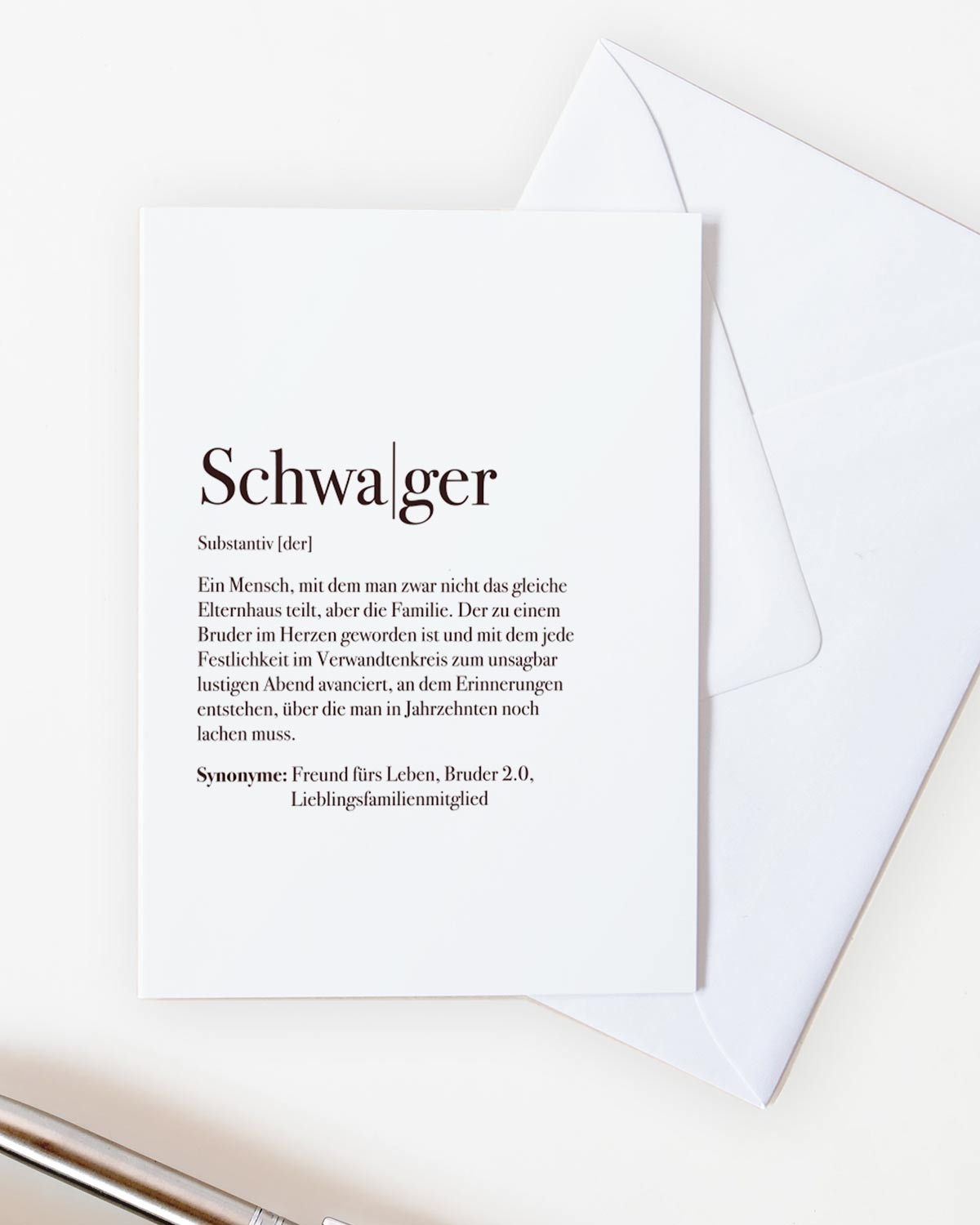 Definition Schwager - Grußkarte Grußkarte Lieblingsmensch®