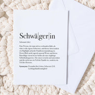 Definition Schwägerin - Grußkarte