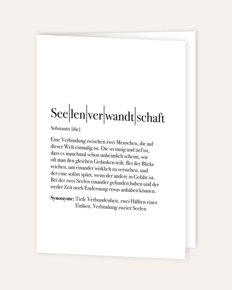Definition Seelenverwandtschaft - Grußkarte
